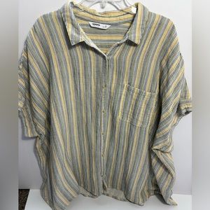 Sonoma Women’s Multi Colored Short Sleeve Shirt Button Down size 4X